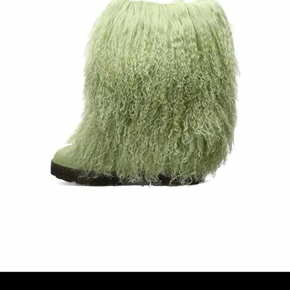 Bearpaw Boetis ll Women Furry Shearling Wool Boots Green New In Box 1294W - Picture 7 of 8